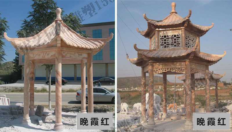 中式大理石涼亭，石雕涼亭廠家，石雕景觀涼亭定制