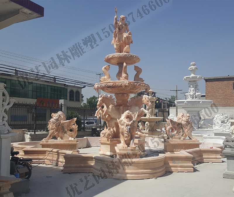 大理石景觀噴泉，歐式大型噴泉，石雕噴泉廠家