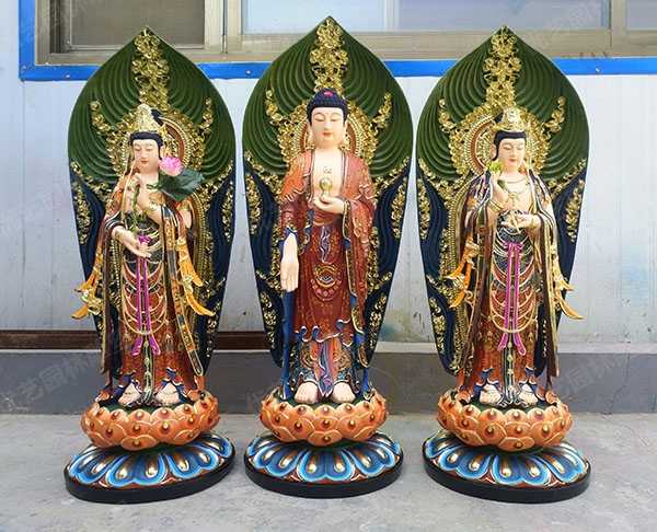 佛教西方三圣、東方三圣、華嚴三圣銅雕塑